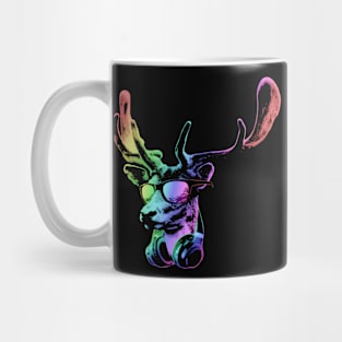 Deer DJ Neon Cool and Funny Music Animal With Sunglasses And Headphones. Mug